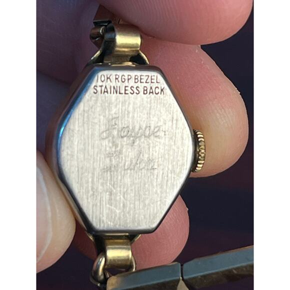 VTG Delaware 17 Jewels Watch 10K Bezel Stretch Band Coquette Not Tested - Picture 3 of 8